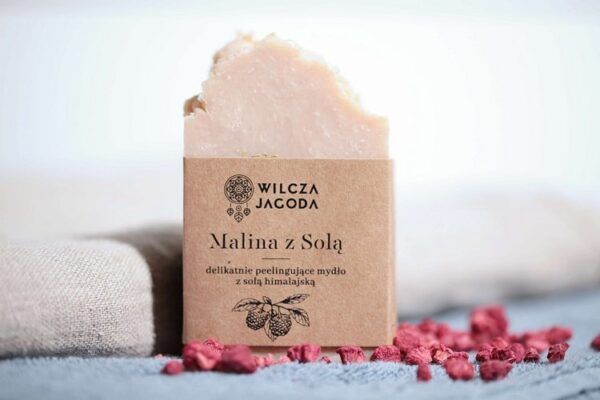 Mydło Malina z solą - oczyszczające mydło z solą himalajską i różową glinką