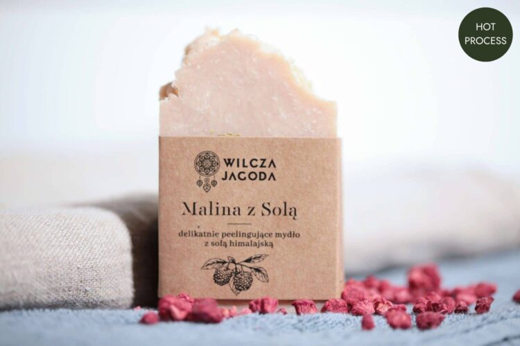 Mydło Malina z solą - oczyszczające mydło z solą himalajską i różową glinką