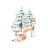 wildlife village winter watercolor decoration vector Wilcza Jagoda