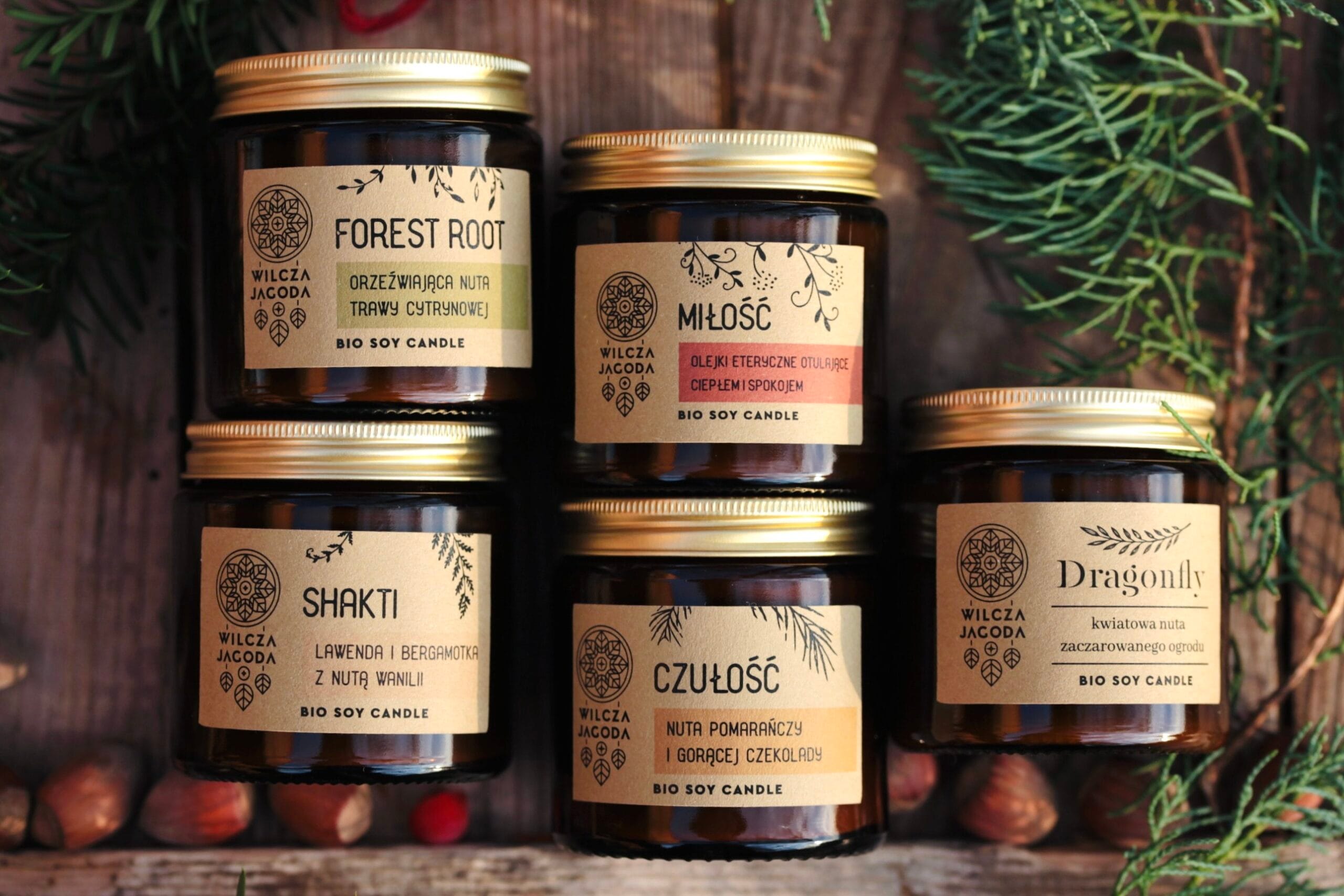 Pięciopak - zestaw świec sojowych w słoikach